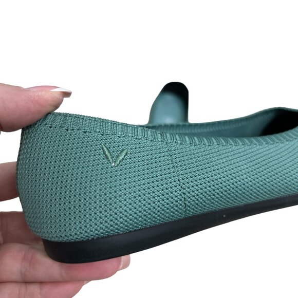 Vivaia Aria pointed toe knit washable teal green women's ballet flats sz 5 / 35 - Picture 5 of 8